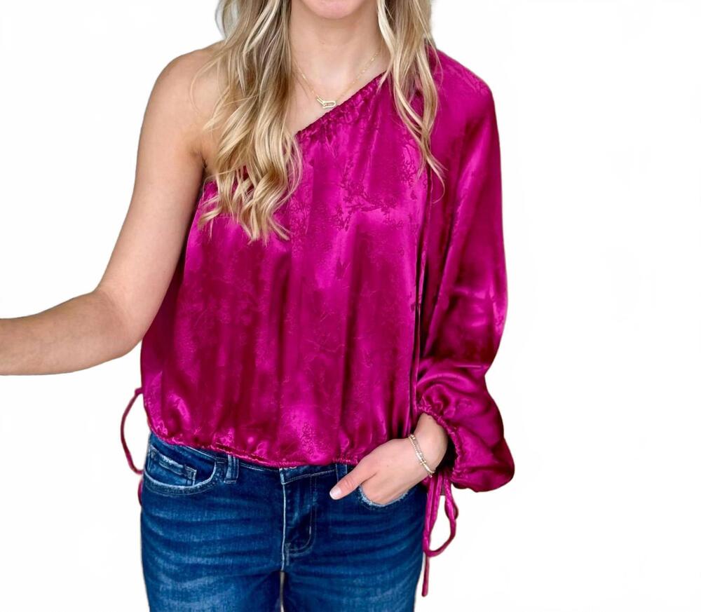 NEW FRNCH colly one-shoulder blouse in pink